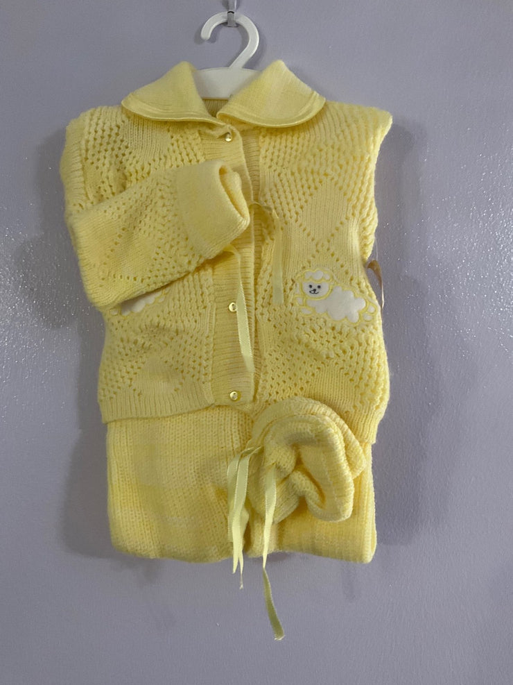 Lyda Designs Yellow Baby Sweater Set