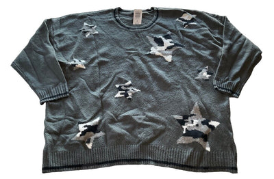Torrid Grey Cow Print Star Crew Pullover Size 4X