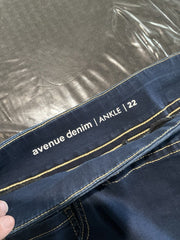 Avenue Blue Ankle Denim Jeans Size 22