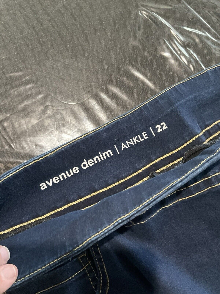 Avenue Blue Ankle Denim Jeans Size 22