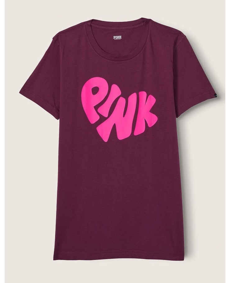Victoria’s Secret PINK Maroon Heart Tee