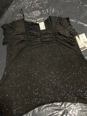 Fashion Bug Black Glitter Top