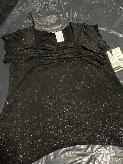 Fashion Bug Black Glitter Top