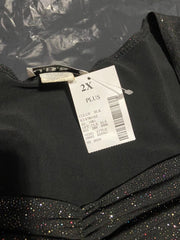 Fashion Bug Black Glitter Top