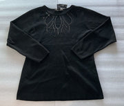 Ashley Stewart Black Cut Out Studded Sweater Size 22/24