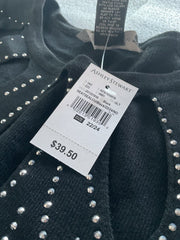 Ashley Stewart Black Cut Out Studded Sweater Size 22/24