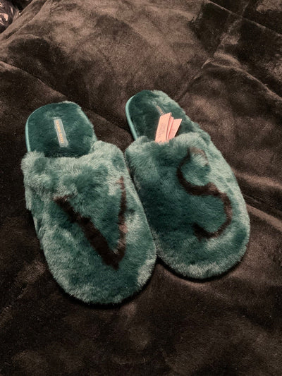 Victoria’s Secret Deepest Green Slippers