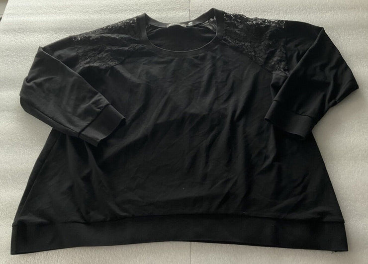 Women’s 89th &amp; Madison Black Lace Sweatshirt Size 3X
