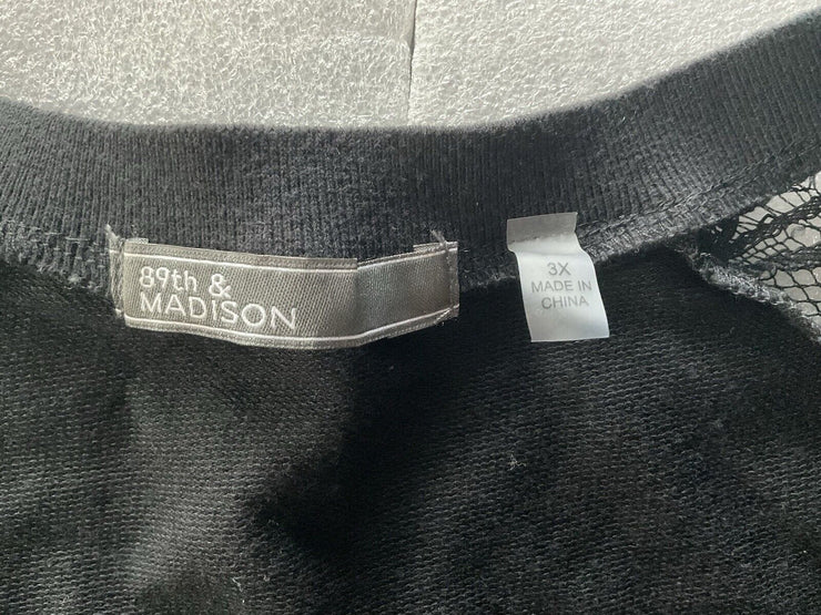 Women’s 89th &amp; Madison Black Lace Sweatshirt Size 3X