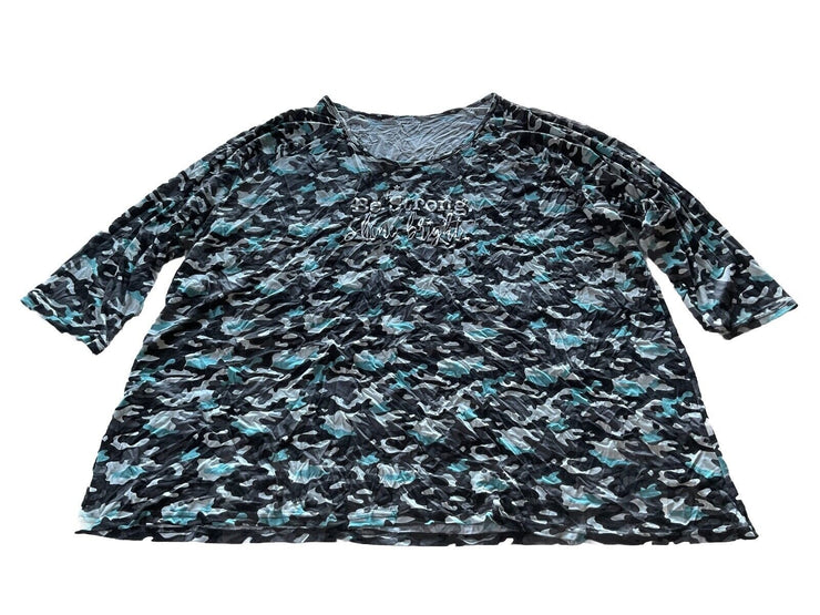 Avenue Body Blue Camp Be Strong Shine Bright Shirt Size 30/32