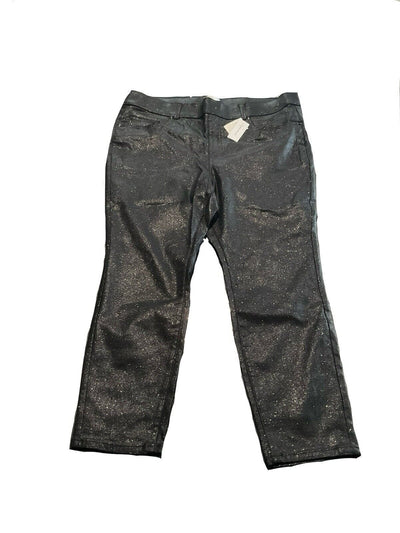 Lane Bryant Black Glitter Jeans Size 22 PETITE
