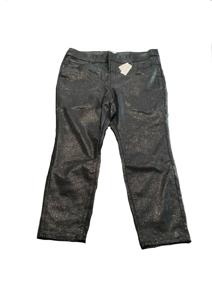 Lane Bryant Black Glitter Jeans Size 22 PETITE