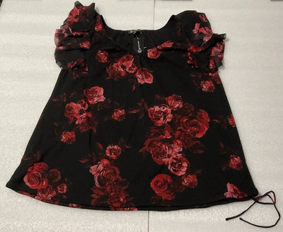 Women’s INC Glitz Josephine Roses Top Size 2X