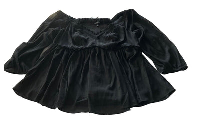 Torrid Black Babydoll Crinkle Chiffon Blouse Size 2X