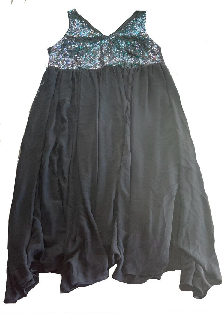 Torrid Blue Purple Sequin Black Dress Size 20