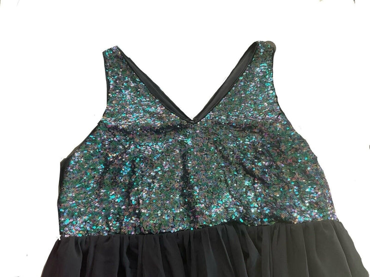 Torrid Blue Purple Sequin Black Dress Size 20