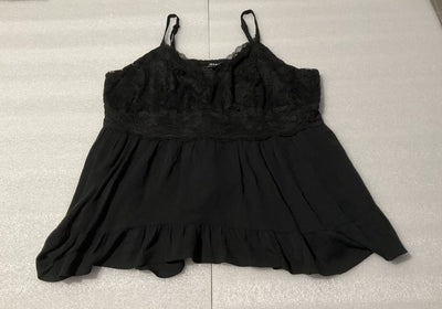 Torrid Babydoll Crinkle Gauze Lace Black Tank Top Size 2X