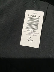 Torrid Babydoll Crinkle Gauze Lace Black Tank Top Size 2X
