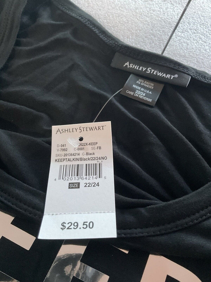 Ashley Stewart Keep Talking I’m Diagnosing You Black Shirt Size 22/24
