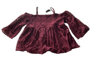 Torrid Burgundy Zinfandel Lace Cold Shoulder Top Size 3X