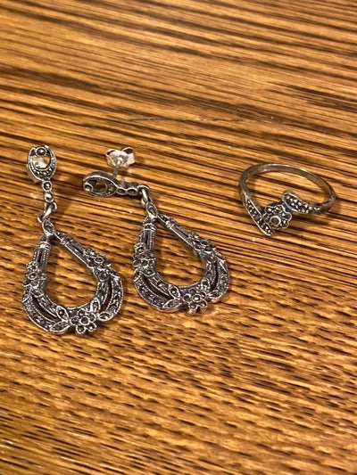 Sterling Silver Earrings and Ring