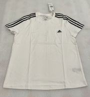 Adidas Women’s 3 Stripe Slim White Tee Size L