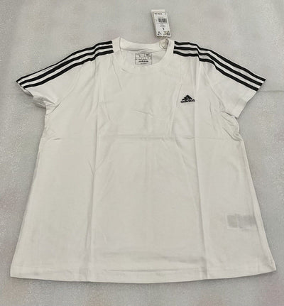 Adidas Women’s 3 Stripe Slim White Tee Size L