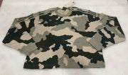 Adidas Women’s 3 Stripe Green Camo Cropped Sweatshirt Size L