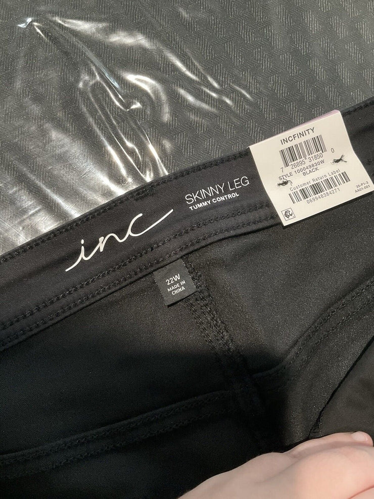 Women’s INC Black Skinny Leg Tummy Control Jeans Size 22W