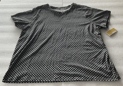 Women’s Michael Kors Black White Circle MK Shirt Size 3X