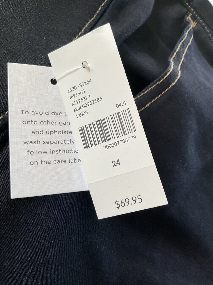 Lane Bryant Blue Signature Fit Mid Rise Skinny Pedal Jeans Size 24