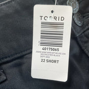 Torrid Mid-Rise Black Ripped Jegging Size 22 SHORT
