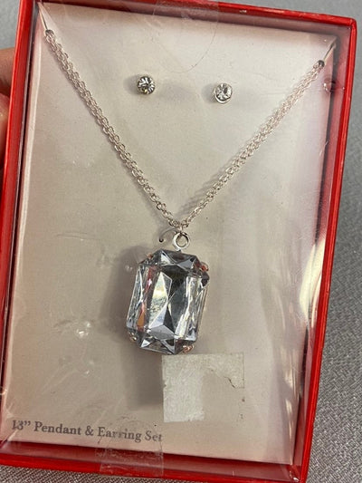Silver Necklace and Earring Set