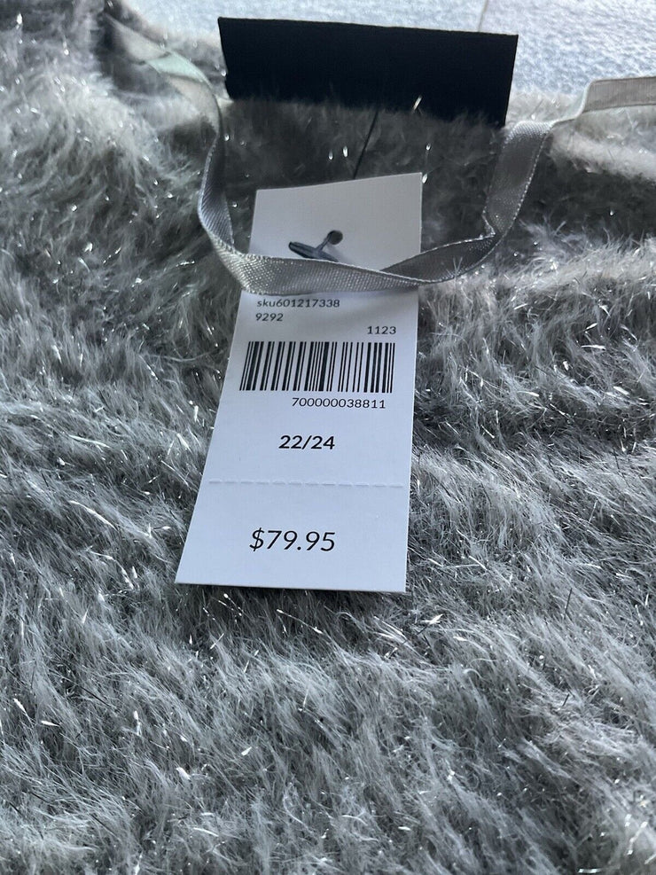 Lane Bryant Silver Eyelash Sweater Size 22/24