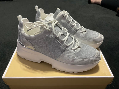 Micheal Kors Silver and Whote Cosmo Sneakers