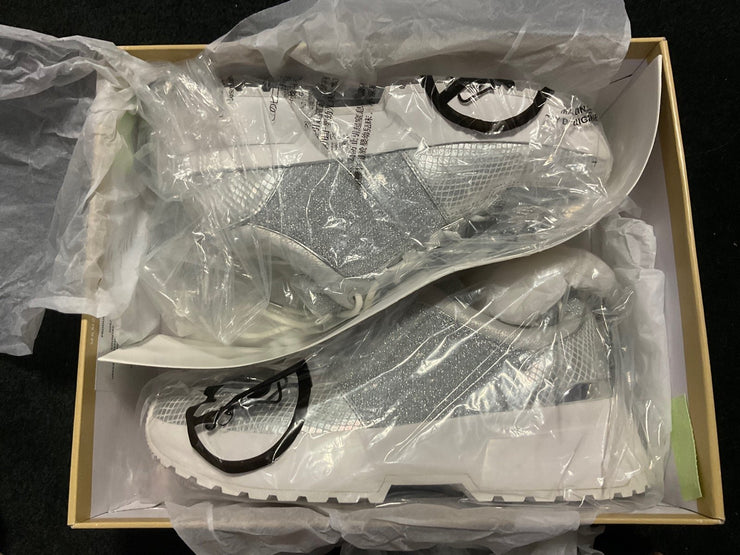 Micheal Kors Silver and Whote Cosmo Sneakers