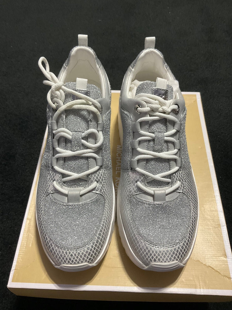 Micheal Kors Silver and Whote Cosmo Sneakers
