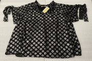 Women’s Michael Kors Silver Circle Open Shoulder Black Blouse Size 2X