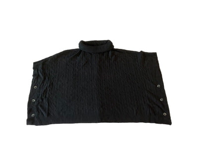 Women’s Croft and Barrow Black Shawl Turtleneck Sweater