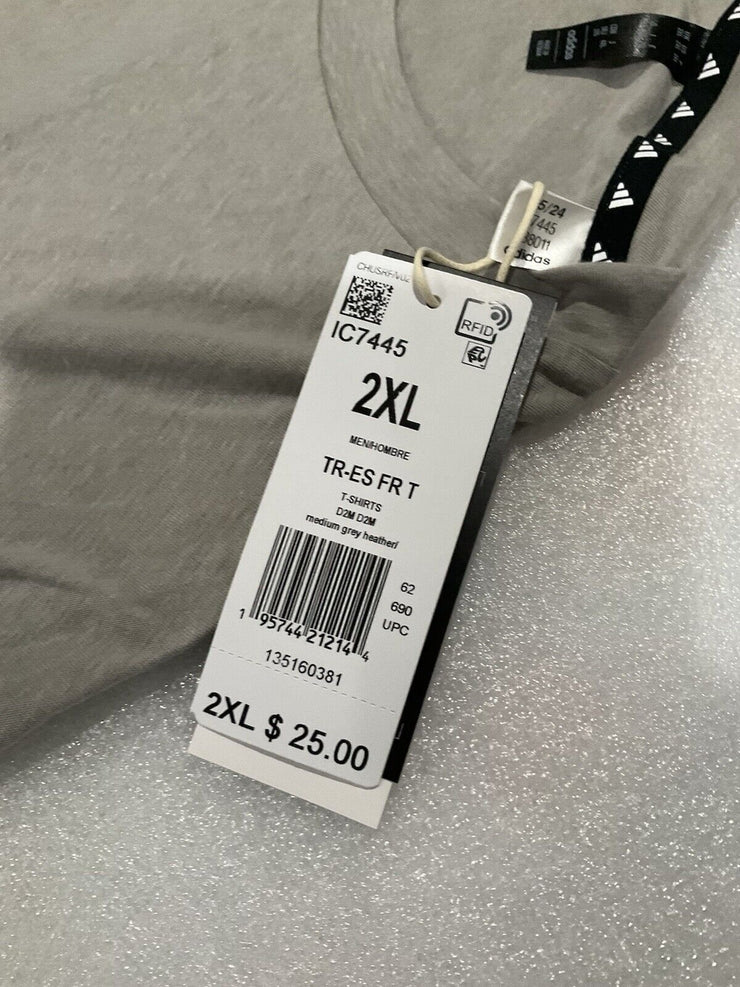 Adidas Men’s Training Essential Grey Tee Size 2XL