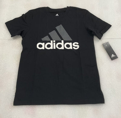 Adidas Boy’s Black Grey Logo Tee Size M