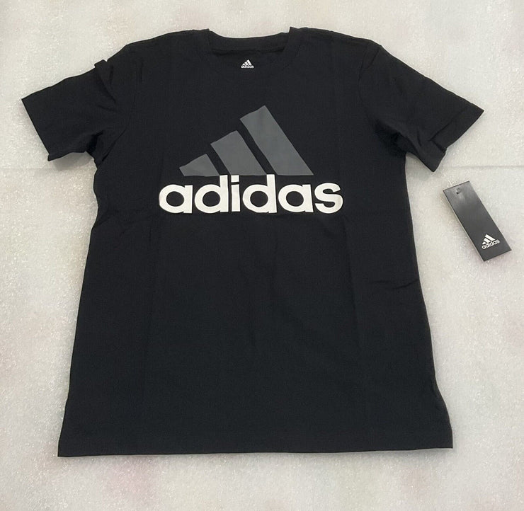 Adidas Boy’s Black Grey Logo Tee Size M