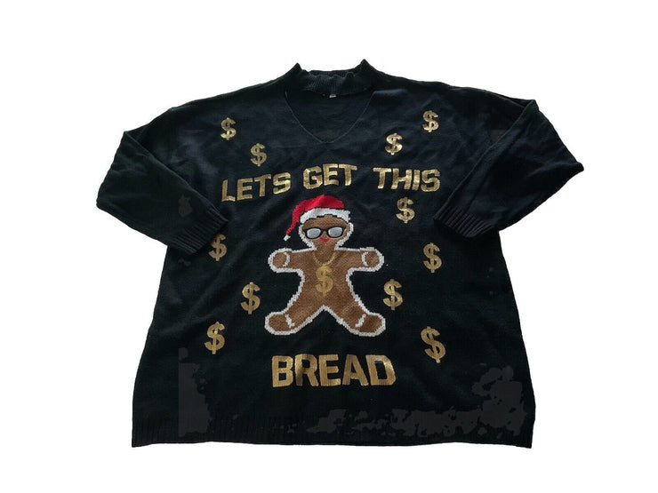 Women’s Ultra Flirt Plus Gingerbread Money Sweater Size 3X