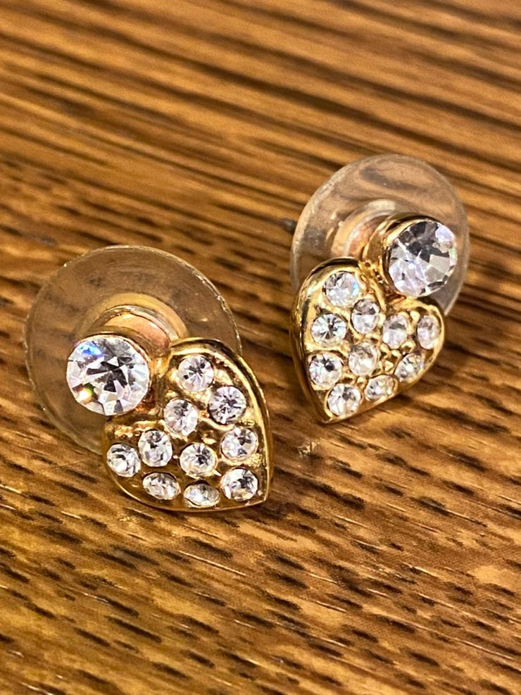 Gold Heart Post Earrings