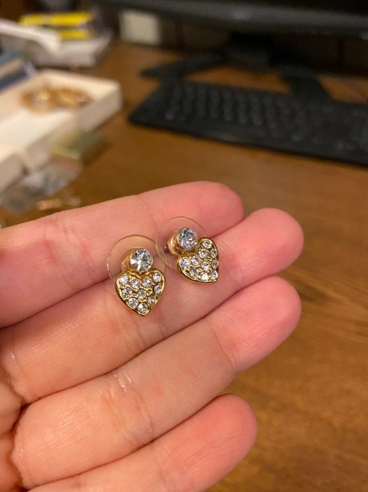 Gold Heart Post Earrings