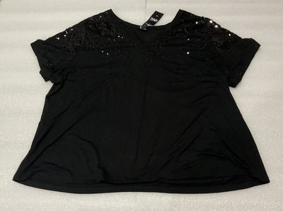 Women’s INC Black Sequin T-Shirts Size 3X