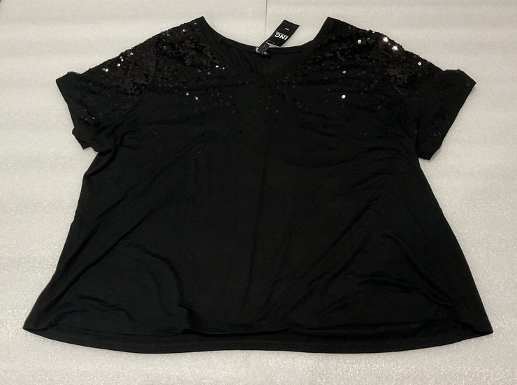 Women’s INC Black Sequin T-Shirts Size 3X