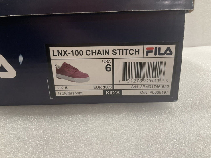 FILA Grade School LNX-100 Chain Stitch Pink 3BM01746-522 Size 6
