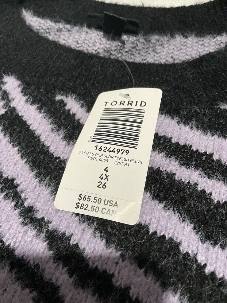 Torrid Lilac Zebra Eyelash Sweater Size 4X