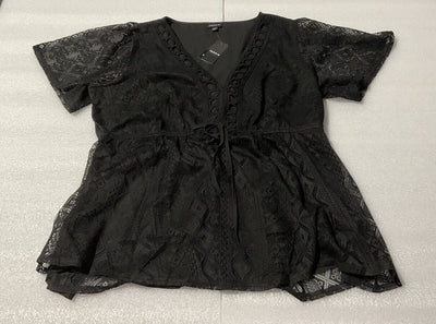Torrid Black Lace Blouse Size 2X